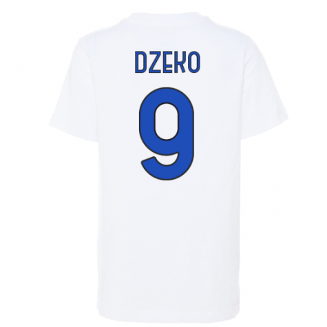 2022-2023 Inter Milan Swoosh Tee (White) - Kids (DZEKO 9)
