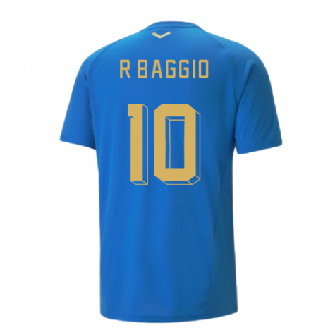 2022-2023 Italy Player Casuals Tee (Blue) (R BAGGIO 10)