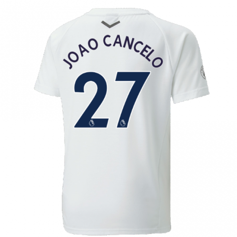 2022-2023 Man City Casuals Tee (White) - Kids (JOAO CANCELO 27)