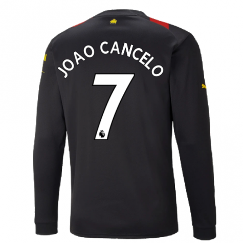 2022-2023 Man City Long Sleeve Away Shirt (JOAO CANCELO 7)