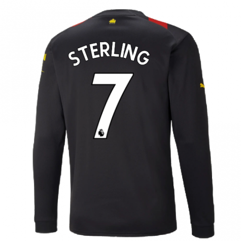 2022-2023 Man City Long Sleeve Away Shirt (STERLING 7)