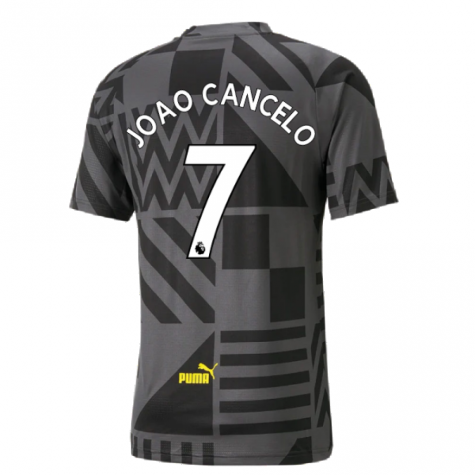 2022-2023 Man City Pre-Match Jersey (Black) (JOAO CANCELO 7)