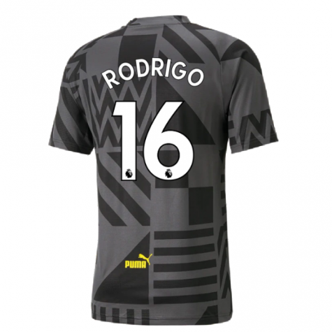 2022-2023 Man City Pre-Match Jersey (Black) (RODRIGO 16)