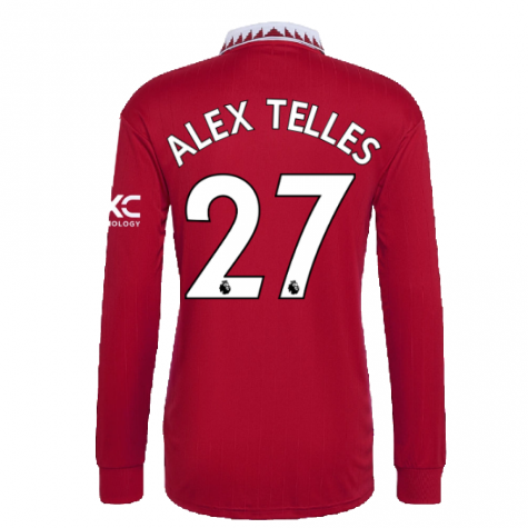 2022-2023 Man Utd Long Sleeve Home Shirt (ALEX TELLES 27)