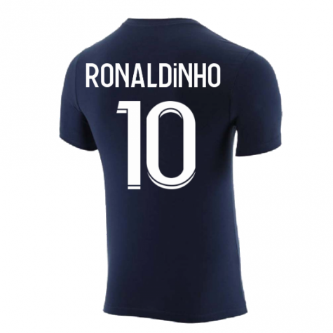 2022-2023 PSG Crest Tee (Navy) (RONALDINHO 10)