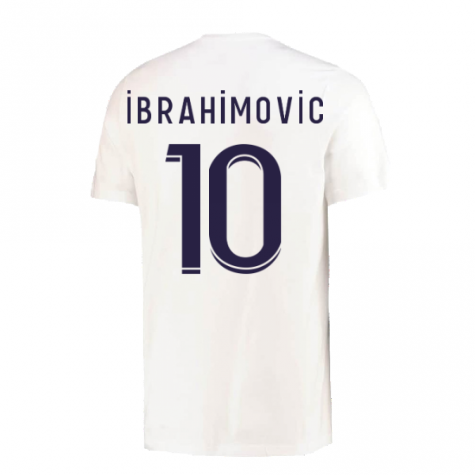 2022-2023 PSG Crest Tee (White) (IBRAHIMOVIC 10)