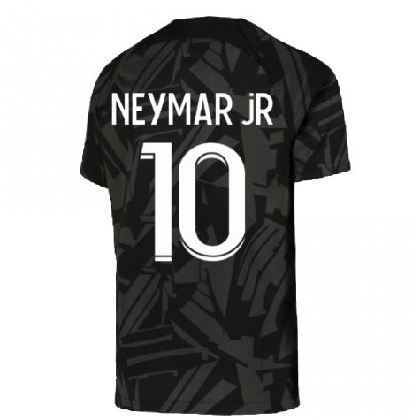 2022-2023 PSG Pre-Match Training Shirt (Black) - Kids (NEYMAR JR 10)