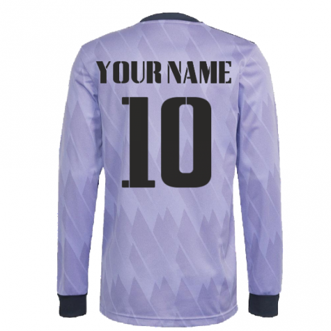 2022-2023 Real Madrid Authentic Long Sleeve Away Shirt (Your Name)