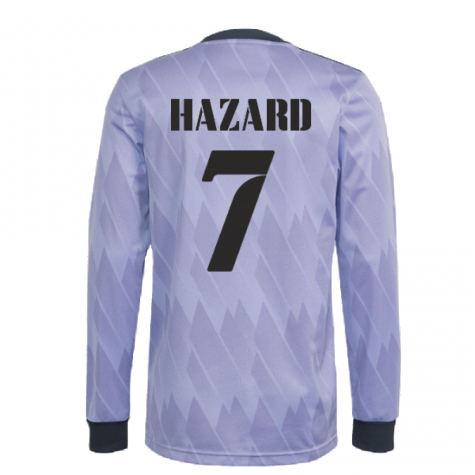 2022-2023 Real Madrid Long Sleeve Away Shirt (HAZARD 7)