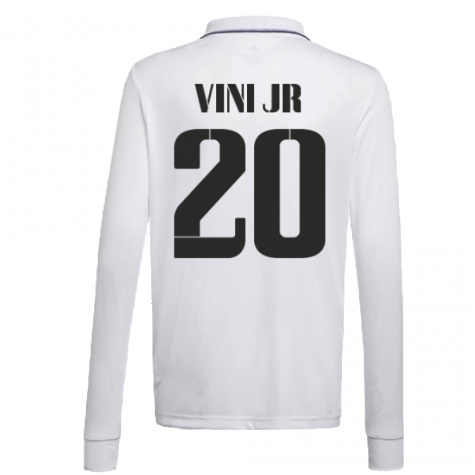 2022-2023 Real Madrid Long Sleeve Home Shirt (VINI JR 20)