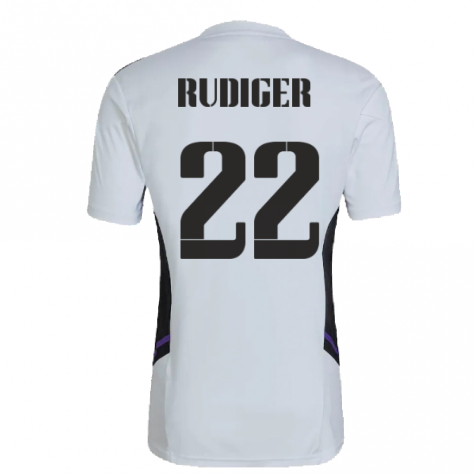 2022-2023 Real Madrid Training Shirt (White) (RUDIGER 22)
