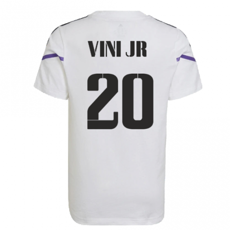 2022-2023 Real Madrid Training Tee (White) - Kids (VINI JR 20)