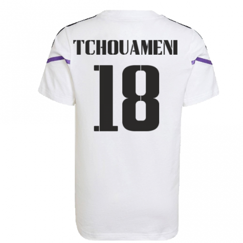 2022-2023 Real Madrid Training Tee (White) (TCHOUAMENI 18)