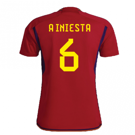 2022-2023 Spain Home Shirt (A INIESTA 6)