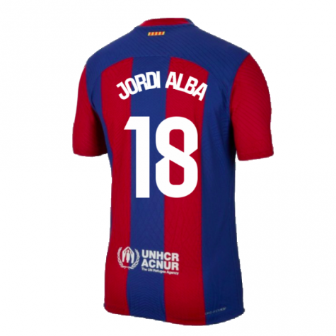 2023-2024 Barcelona Authentic Home Shirt (Jordi Alba 18)
