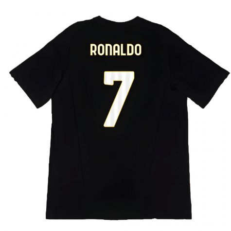 2023-2024 Juventus Cotton Tee (Black) (RONALDO 7)