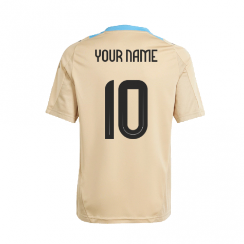 2024-2025 Argentina Training Jersey (Hazy Beige) (Your Name)