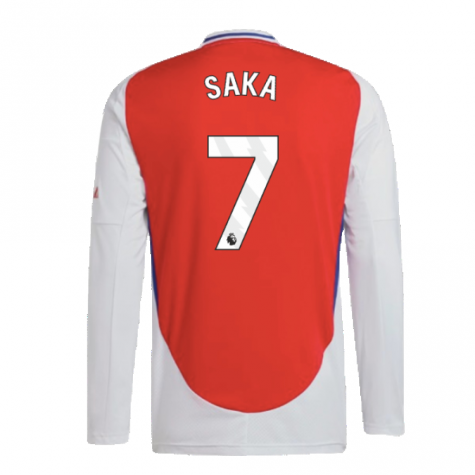 2024-2025 Arsenal Long Sleeve Home Shirt (Saka 7)