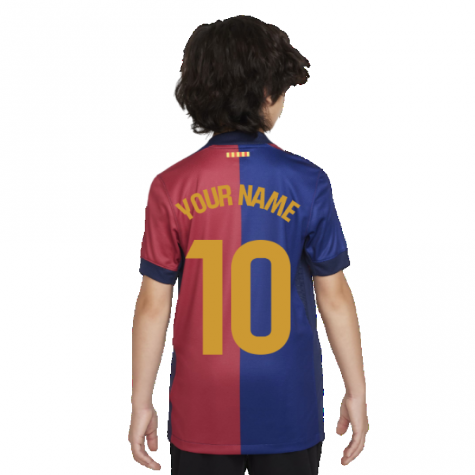 2024-2025 Barcelona Home Shirt (Sponsorless) - Kids (Your Name)