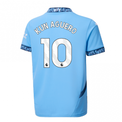 2024-2025 Man City Home Shirt (Kids) (Kun Aguero 10)