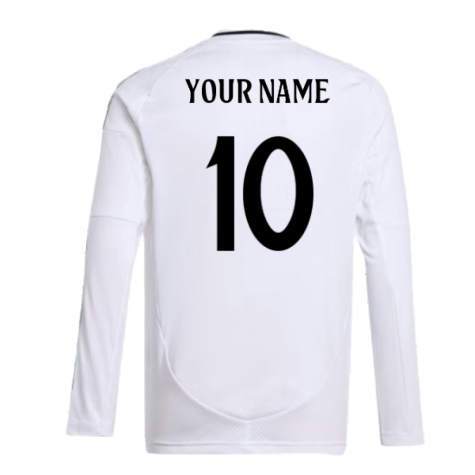 2024-2025 Real Madrid Long Sleeve Home Shirt (Kids) (Your Name)