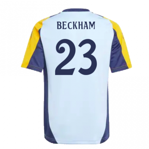 2024-2025 Real Madrid Training Shirt (Glow Blue) - Kids (Beckham 23)