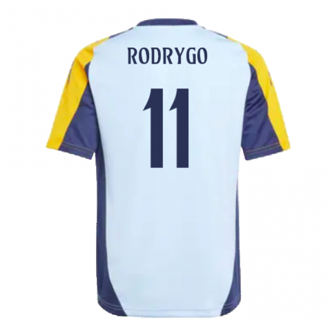 2024-2025 Real Madrid Training Shirt (Glow Blue) - Kids (Rodrygo 11)