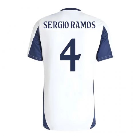 2024-2025 Real Madrid Training Tee (White) (Sergio Ramos 4)