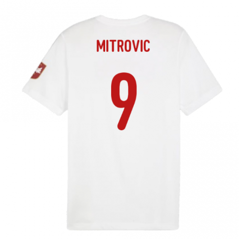 2024-2025 Serbia FtblIcons Tee (White) (Mitrovic 9)