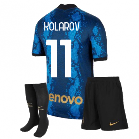 2021-2022 Inter Milan Little Boys Home Kit (KOLAROV 11)