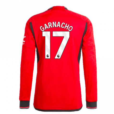 2023-2024 Man Utd Long Sleeve Home Shirt (Garnacho 49)