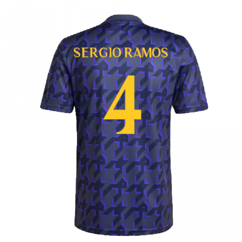 2023-2024 Real Madrid Pre-Match Shirt (Shadow Navy) (Sergio Ramos 4)