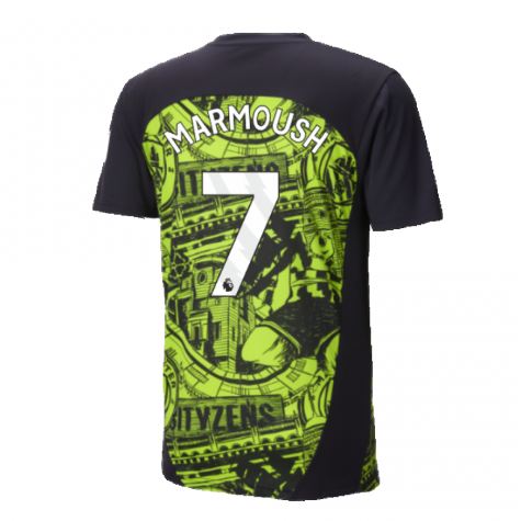 2024-2025 Man City Pre-Match Shirt (Yellow Glow) - Kids (Akanji 25)