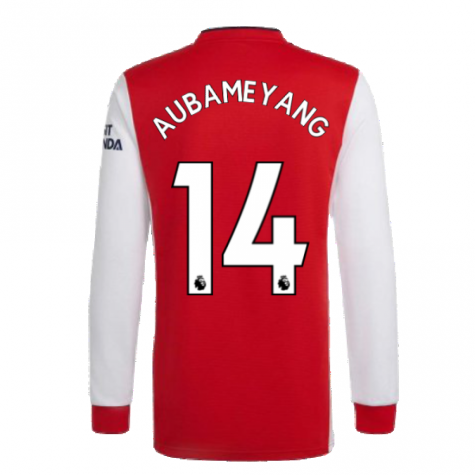 Arsenal 2021-2022 Long Sleeve Home Shirt (AUBAMEYANG 14)