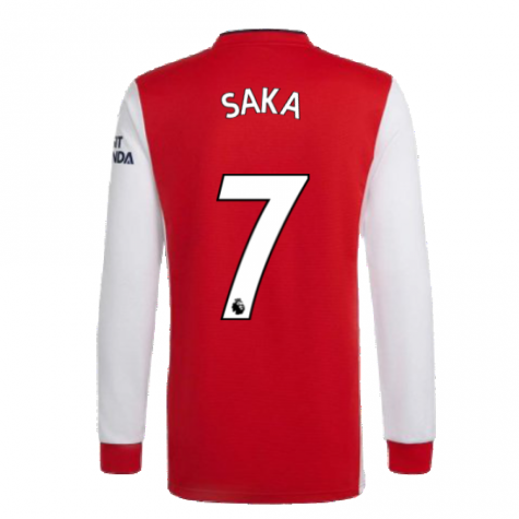 Arsenal 2021-2022 Long Sleeve Home Shirt (SAKA 7)