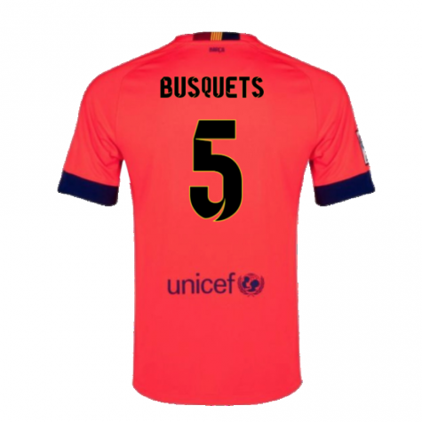 Barcelona 2014-15 Away Shirt ((Excellent) L) (Busquets 5)