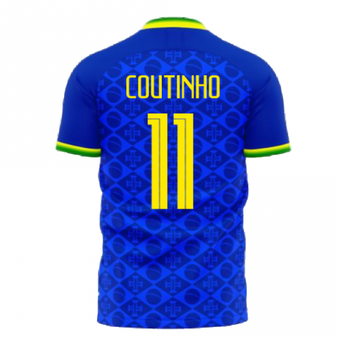 Brazil 2021-2022 Away Concept Football Kit (Fans Culture) (COUTINHO 11)