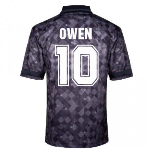 England 1990 Black Out Retro Football Shirt (OWEN 10)