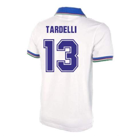 Italy Away World Cup 1982 Short Sleeve Retro Football Shirt (Tardelli 14)