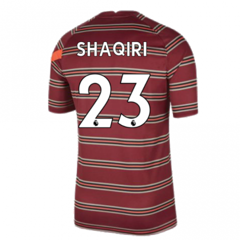 Liverpool 2021-2022 Pre-Match Training Shirt (Red) - Kids (SHAQIRI 23)