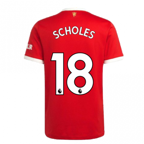 Man Utd 2021-2022 Home Shirt (SCHOLES 18)