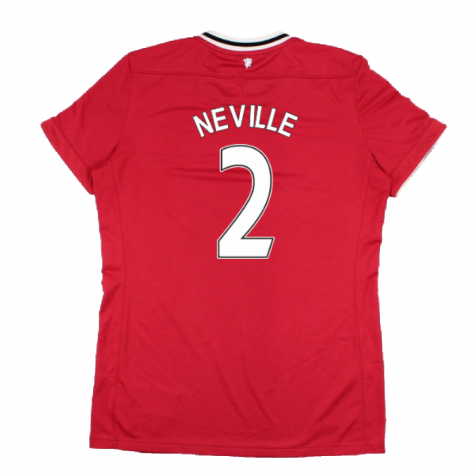 Manchester United 2011-12 Home Shirt (Women's) ((Very Good) M) (NEVILLE 2)