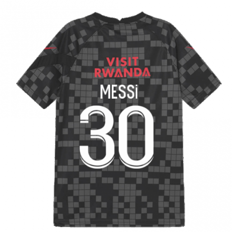 PSG 2021-2022 Pre-Match Training Shirt (Black) (MESSI 30)