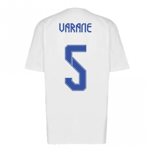 Real Madrid 2021-2022 Training Tee (White-Blue) (VARANE 5)