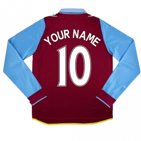 2012-2013 Aston Villa Long Sleeve Home Shirt (Your Name)