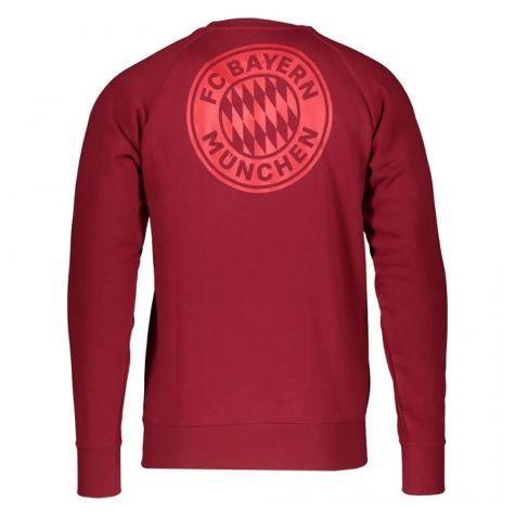 2021-2022 Bayern Munich Graphic Crew Sweat (Red)