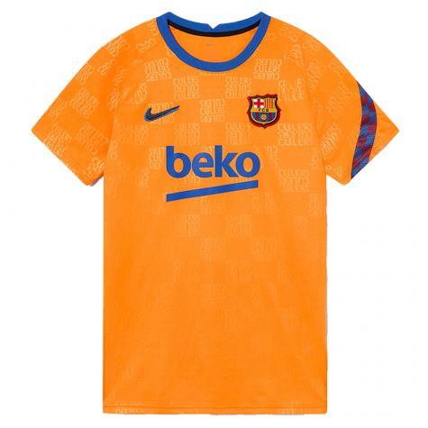 2021-2022 Barcelona Pre-Match Jersey (Orange) (DEST 2)