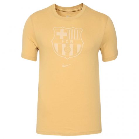 2022-2023 Barcelona Evergreen Crest Tee (Gold) (S ROBERTO 20)