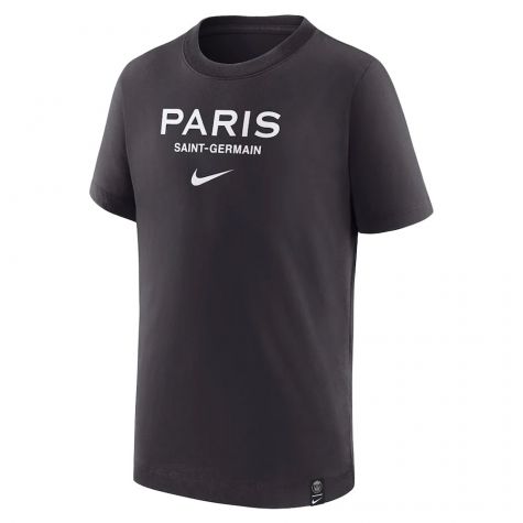 2022-2023 PSG Swoosh T-Shirt (Black) - Kids (Your Name)