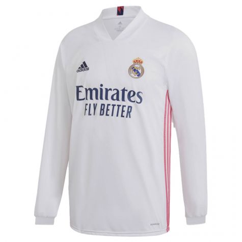 2020-2021 Real Madrid Long Sleeve Home Shirt (MORIENTES 9)